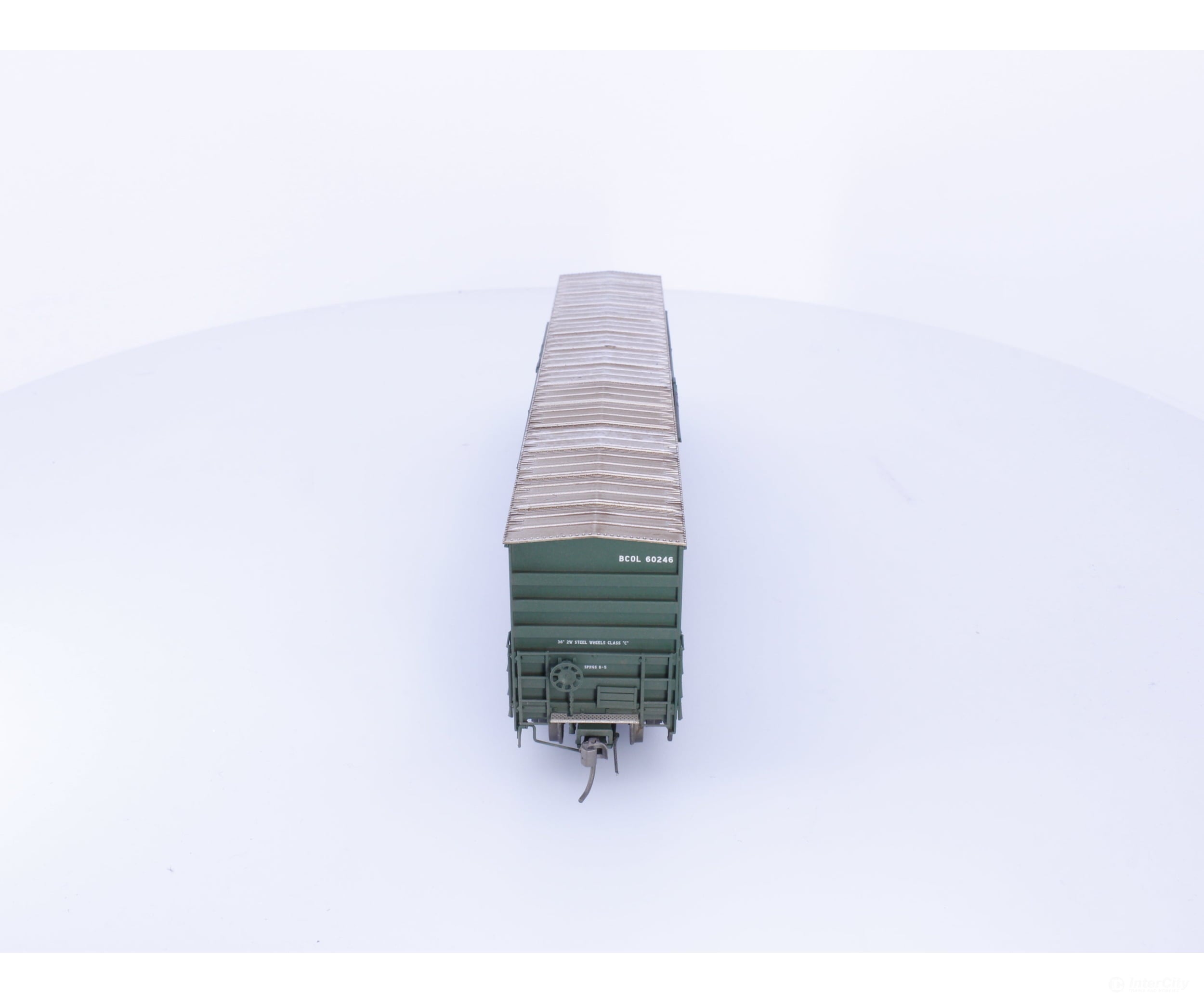 Rapido 191001A-WMT-M HO Trenton Works 6637cuft boxcar: BC Rail - As-Delivered #1 - Weathered by WEATHER MY TRAINS