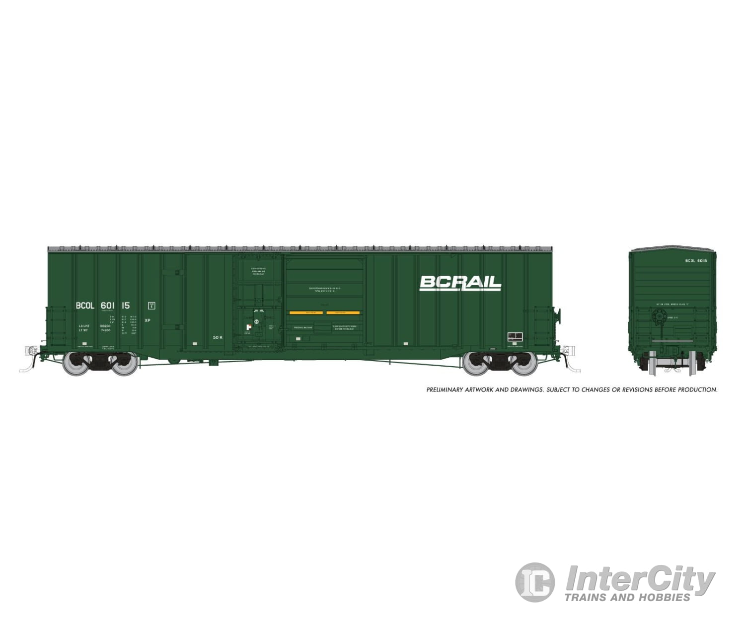 Rapido 191002 HO Trenton Works 6637cuft boxcar: BC Rail - As-Delivered: 6-Pack #2 Freight Cars