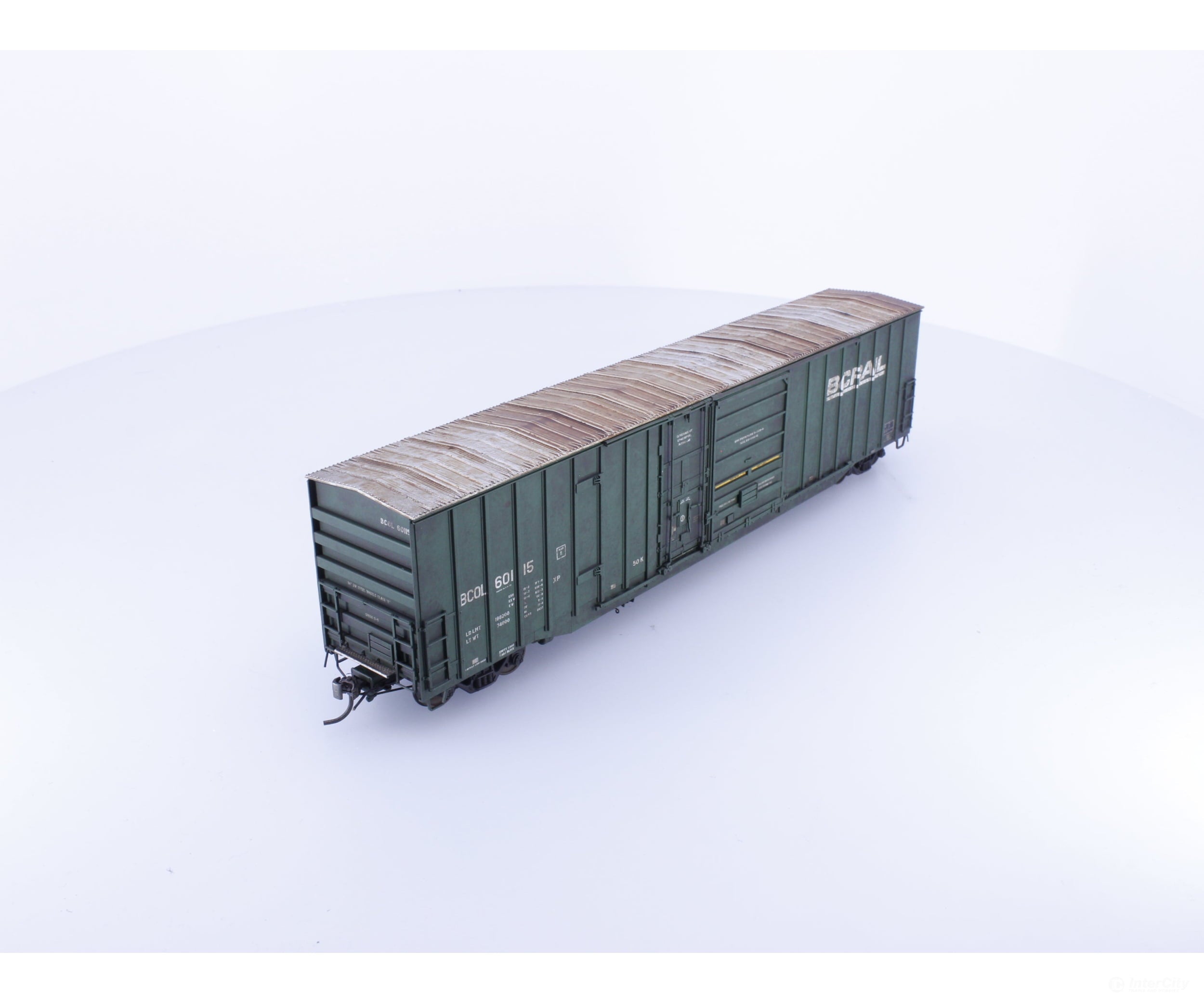 Rapido 191002A-WMT-H HO Trenton Works 6637cuft boxcar: BC Rail - As-Delivered #2 - Weathered by WEATHER MY TRAINS