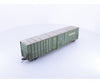 Rapido 191004A-WMT-M HO Trenton Works 6637cuft boxcar: BC Rail - faded w/conspicuity stripes faded #2 - Weathered by