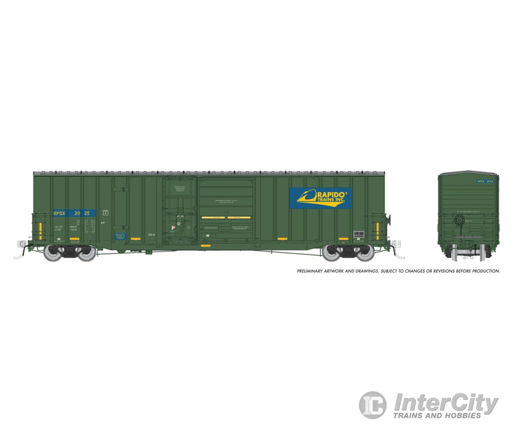 Rapido 191008 HO Trenton Works 6637cuft boxcar: Rapido Trains: #2025 Single Car Freight Cars