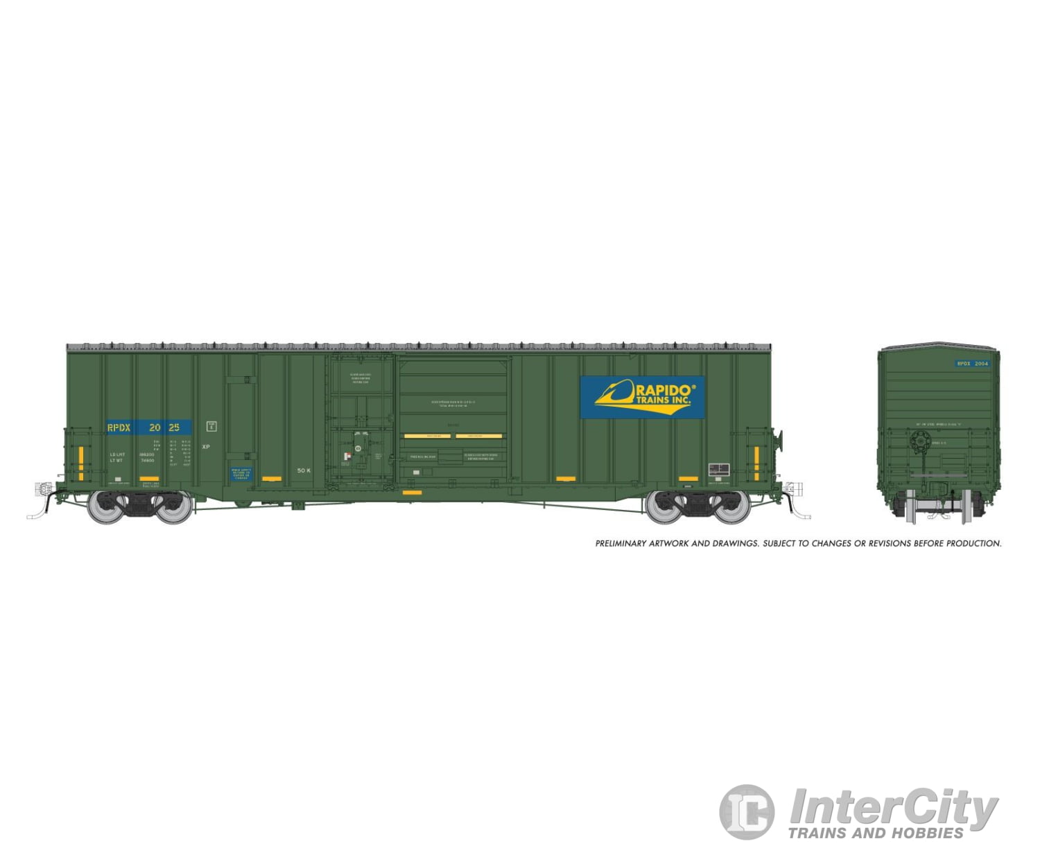 Rapido 191008 HO Trenton Works 6637cuft boxcar: Rapido Trains: #2025 Single Car Freight Cars