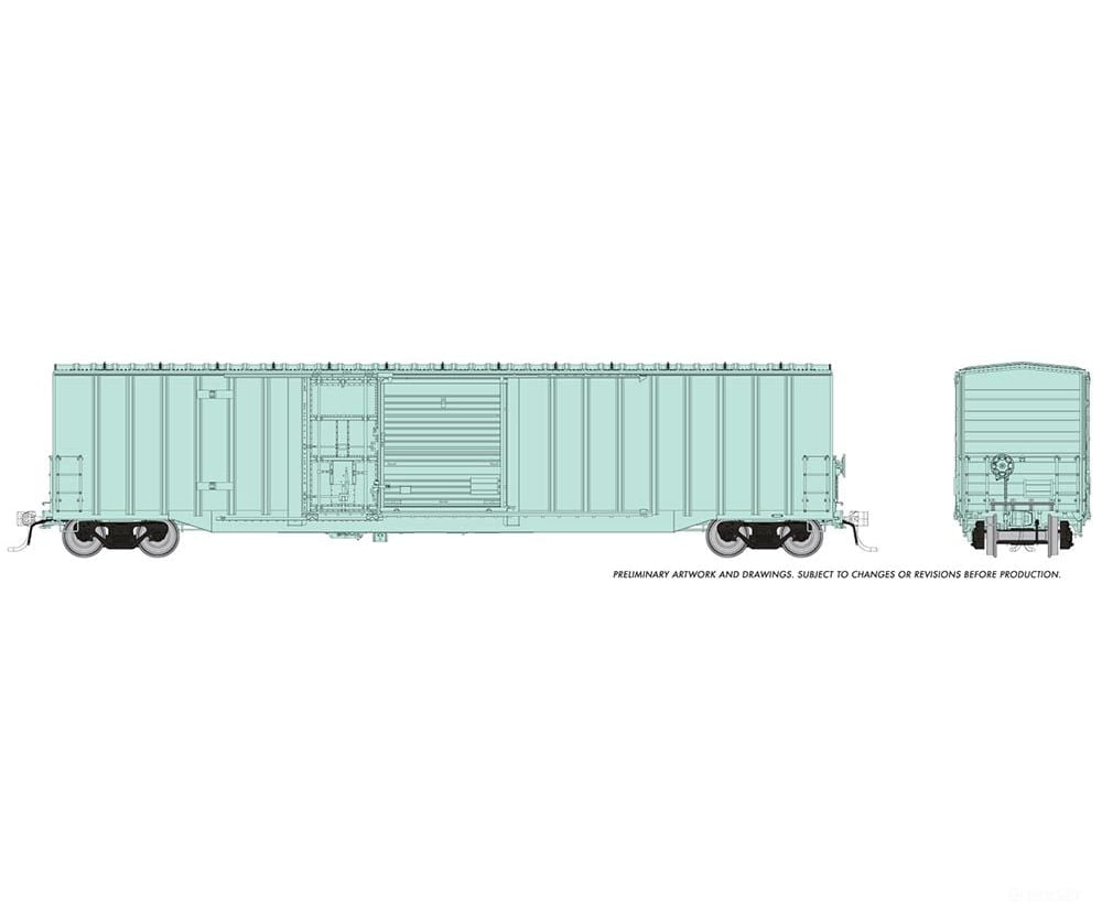 Rapido 193099 HO Trenton Works 6348 boxcar: Painted Unlettered Freight Cars