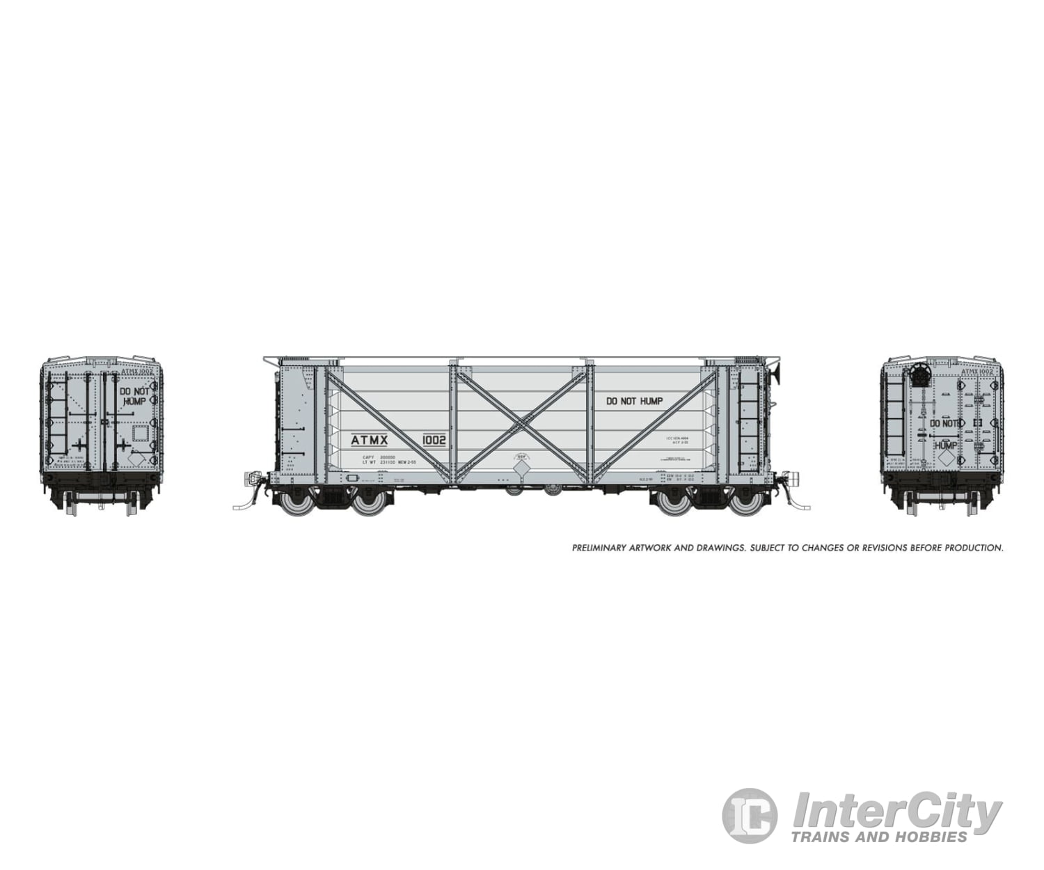 Rapido 195001 Ho Acf Helium Car: Atmx - Grey & Silver: 6-Pack #1 Freight Cars