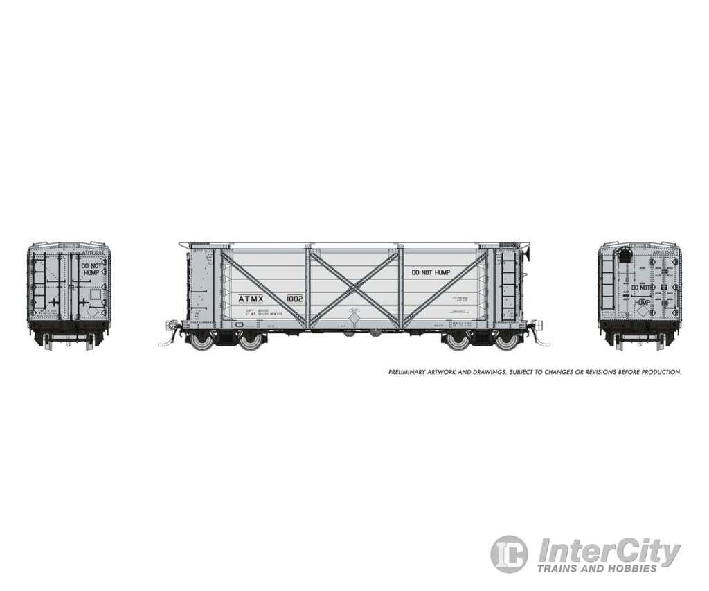 Rapido 195001A Ho Acf Helium Car: Atmx - Grey & Silver: Single Car #1 Freight Cars