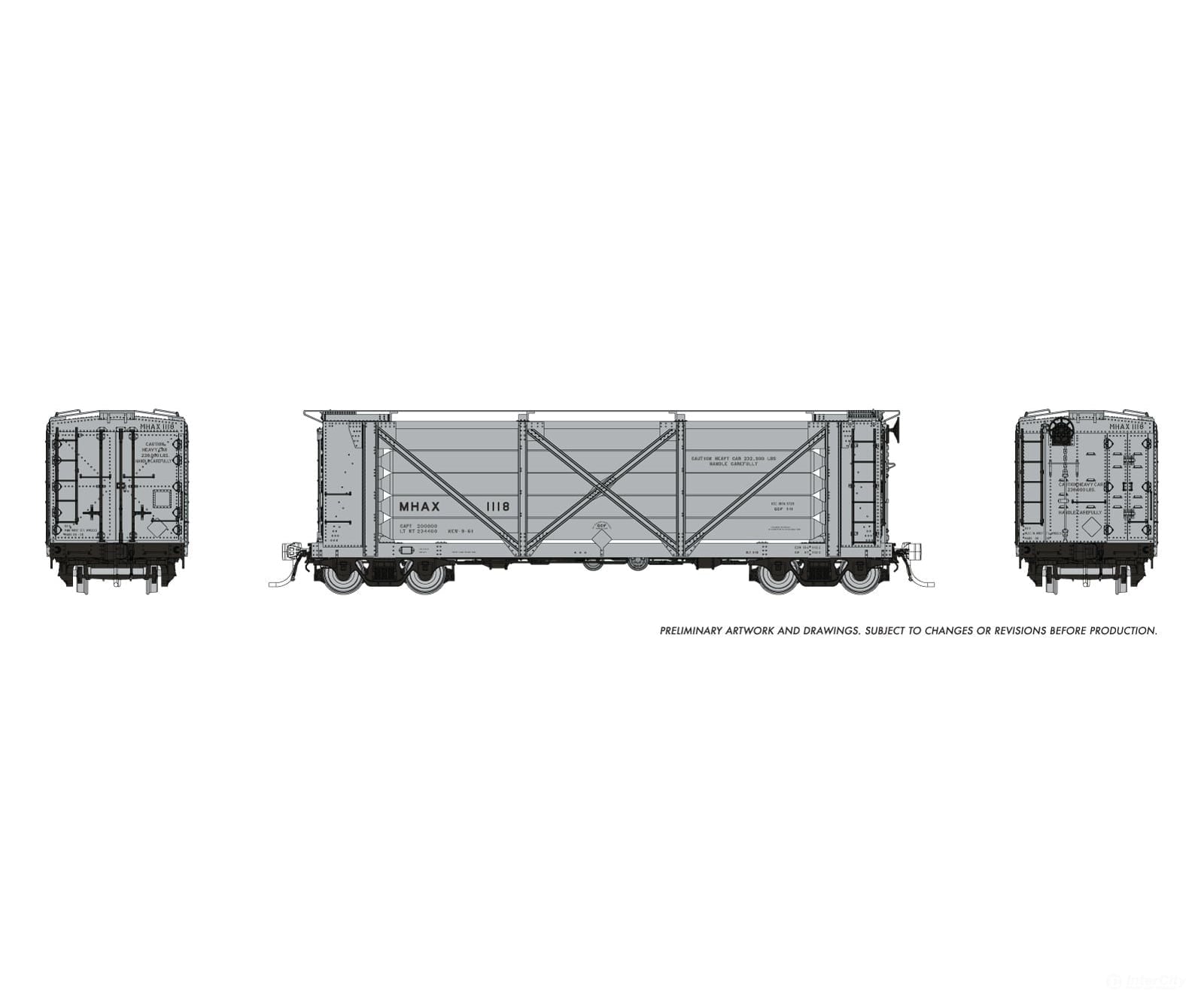 Rapido 195003A Ho Acf Helium Car: Mhax - Grey & Silver: Single Car #1 Freight Cars
