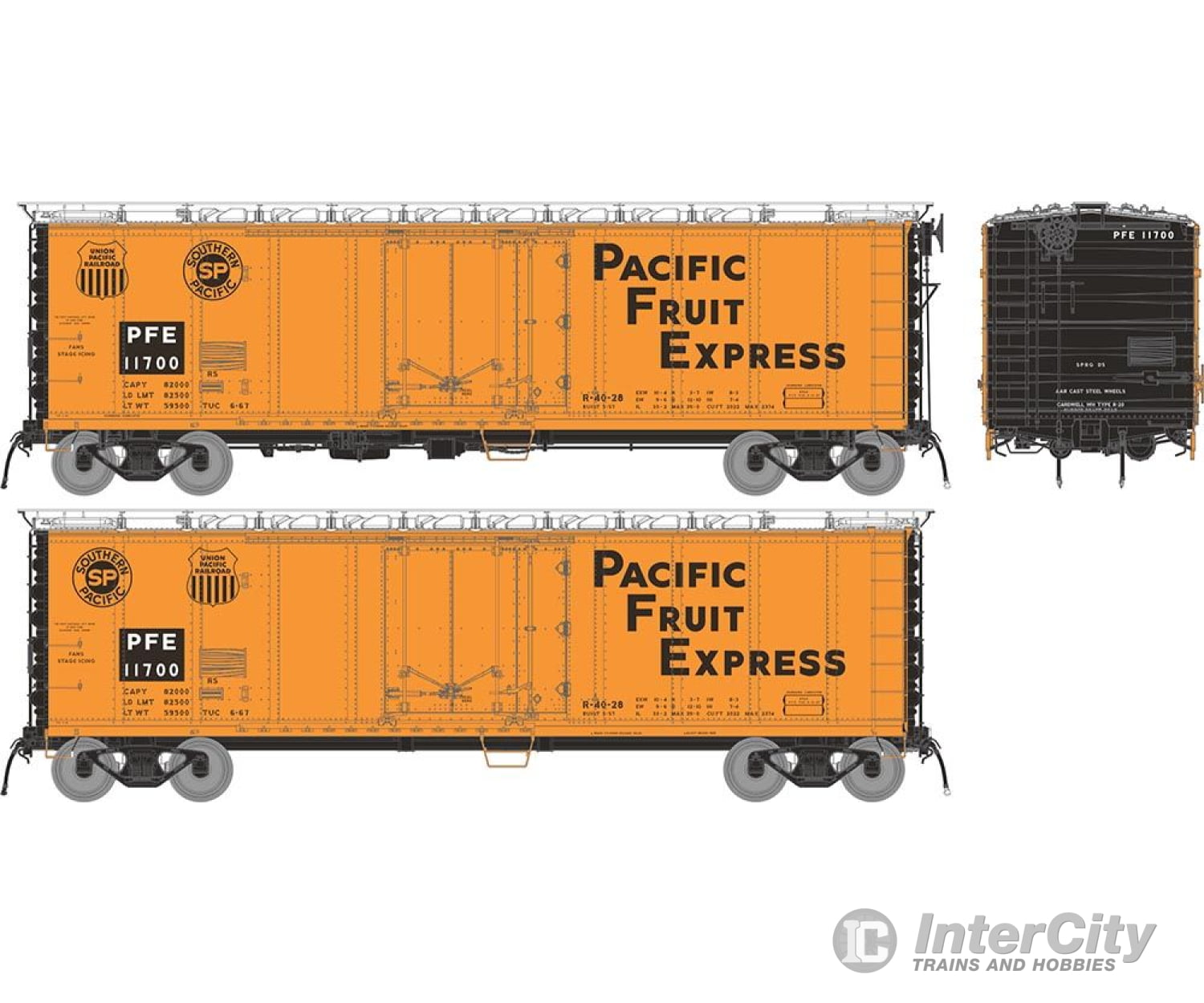 Rapido 196103 Ho Pfe R-40-28 Reefer: - 1966 Repaint: 6-Pack #1