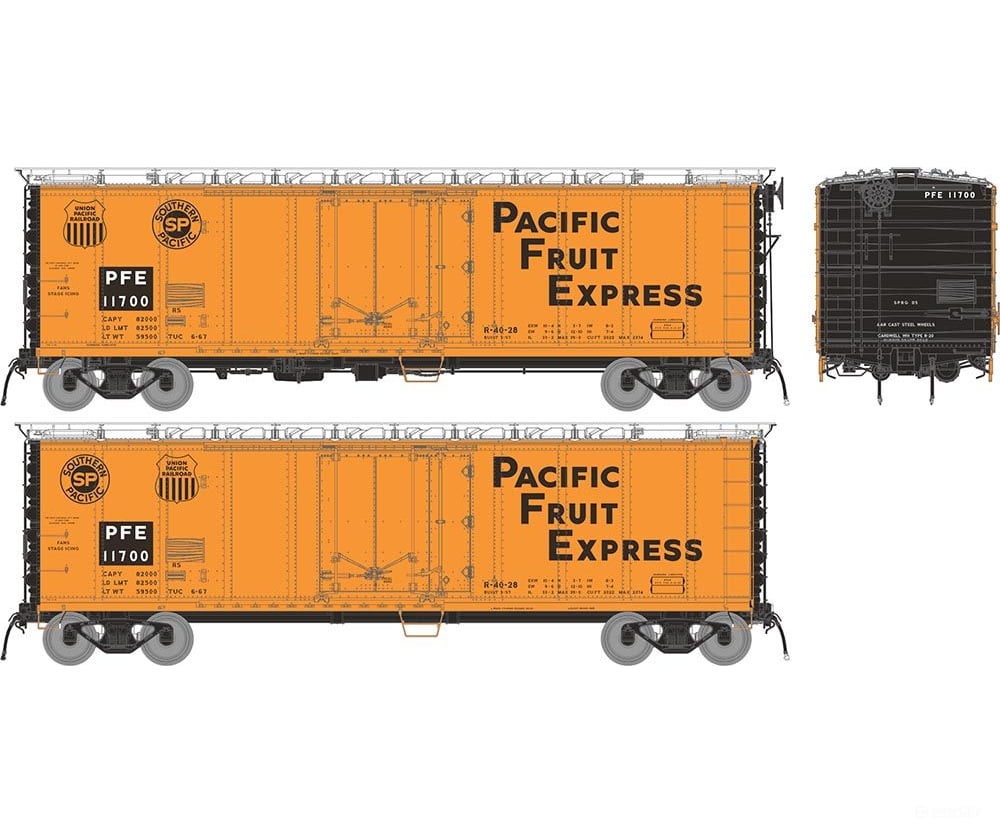 Rapido 196103 Ho Pfe R-40-28 Reefer: - 1966 Repaint: 6-Pack #1