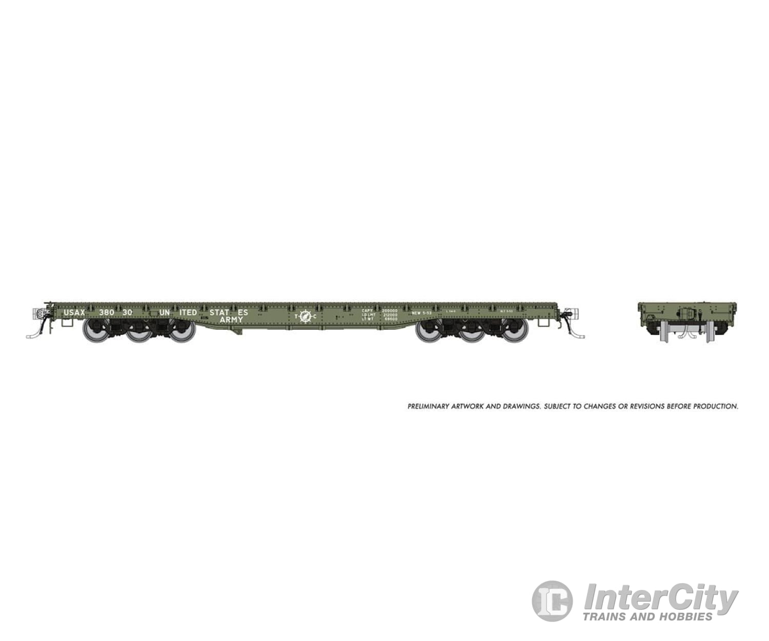 Rapido 199001 Ho Magor 54’ Flatcar: Usax: 6-Pack Freight Cars