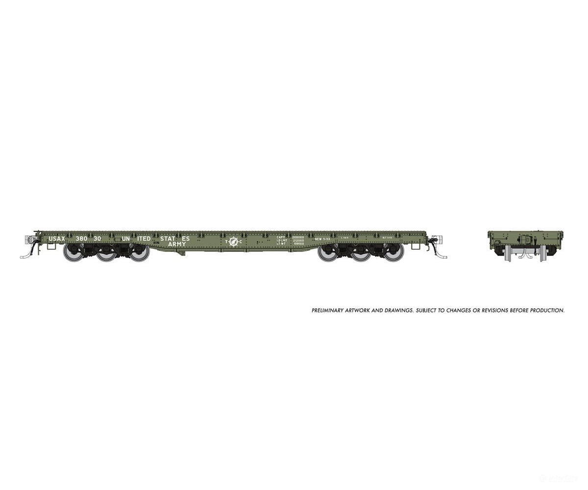 Rapido 199001A Ho Magor 54’ Flatcar: Usax: Single Car Freight Cars