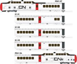 Rapido 203505 HO Turbo Train Rail Car White Unit Canadian National (CN) DCC & Sound Locomotives