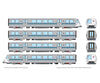 Rapido 204007 HO Bay Area Rapid Transit (DC/Silent): A-B-B-A Train - Bicentennial Logo Locomotives