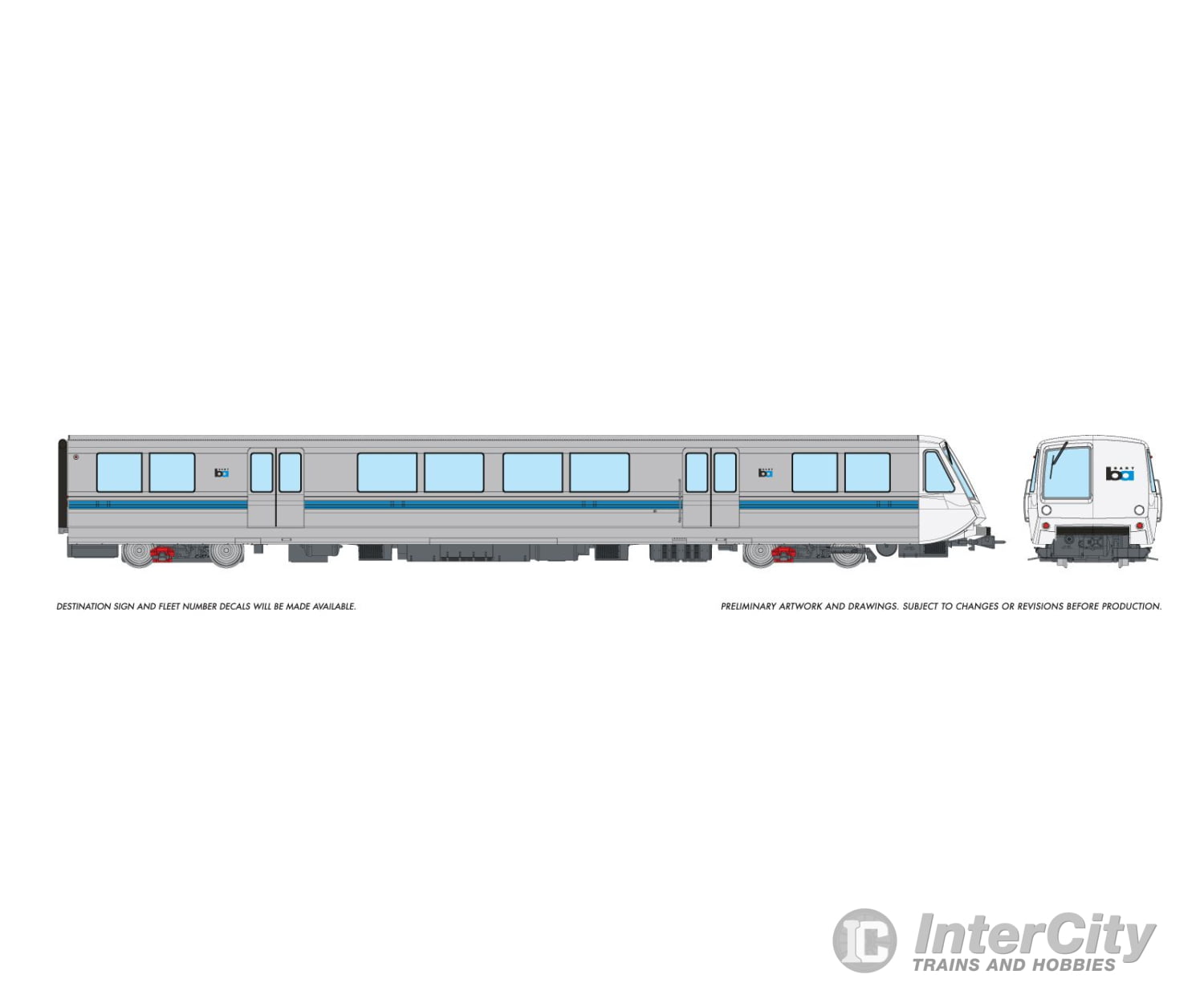 Rapido 204008 HO Bay Area Rapid Transit (DC/Silent): A End Car Locomotives