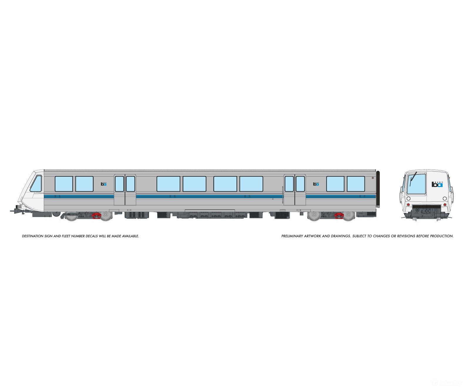 Rapido 204008 HO Bay Area Rapid Transit (DC/Silent): A End Car Locomotives