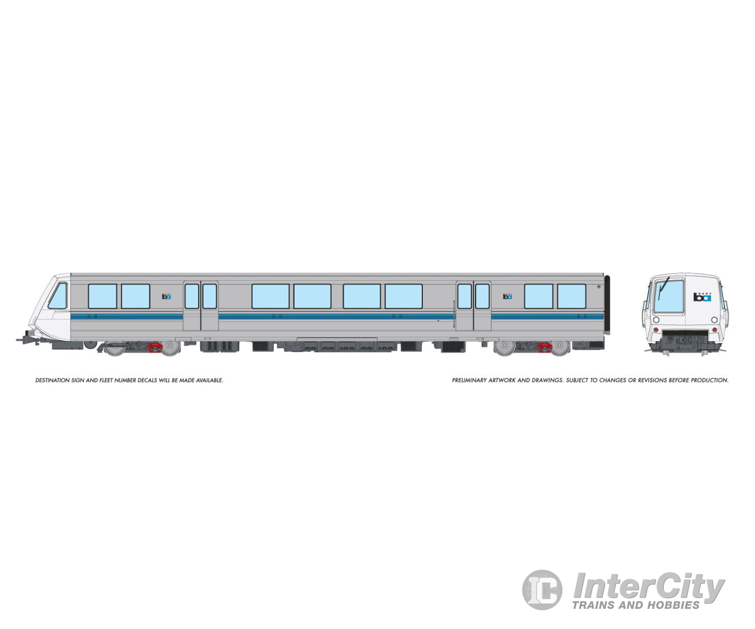 Rapido 204008 HO Bay Area Rapid Transit (DC/Silent): A End Car Locomotives