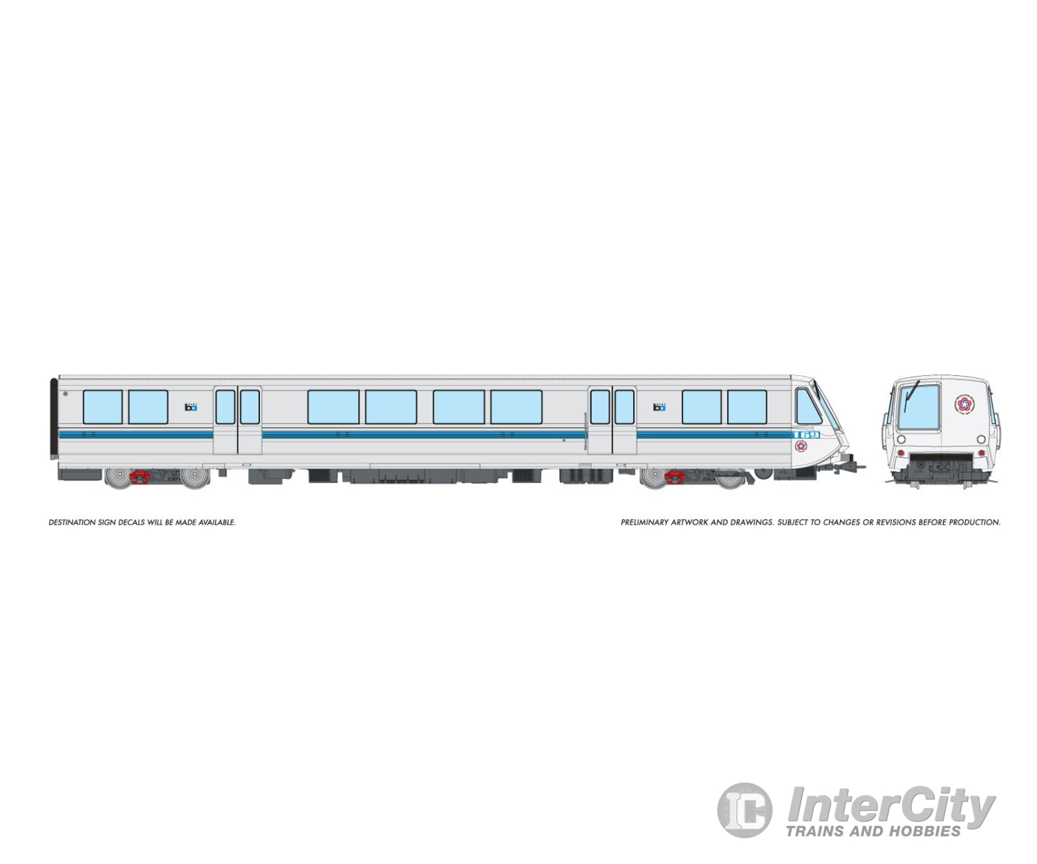 Rapido 204009 HO Bay Area Rapid Transit (DC/Silent): A End Car - Bicentennial Test: #169 Locomotives
