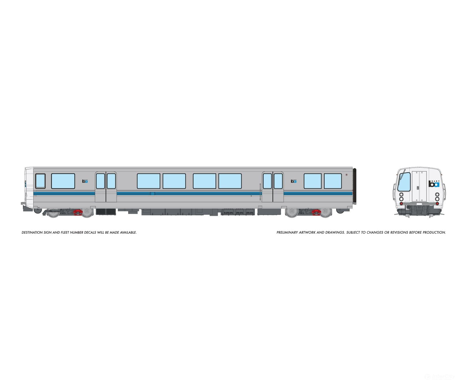 Rapido 204010 HO Bay Area Rapid Transit (DC/Silent): C End Car #2 Locomotives