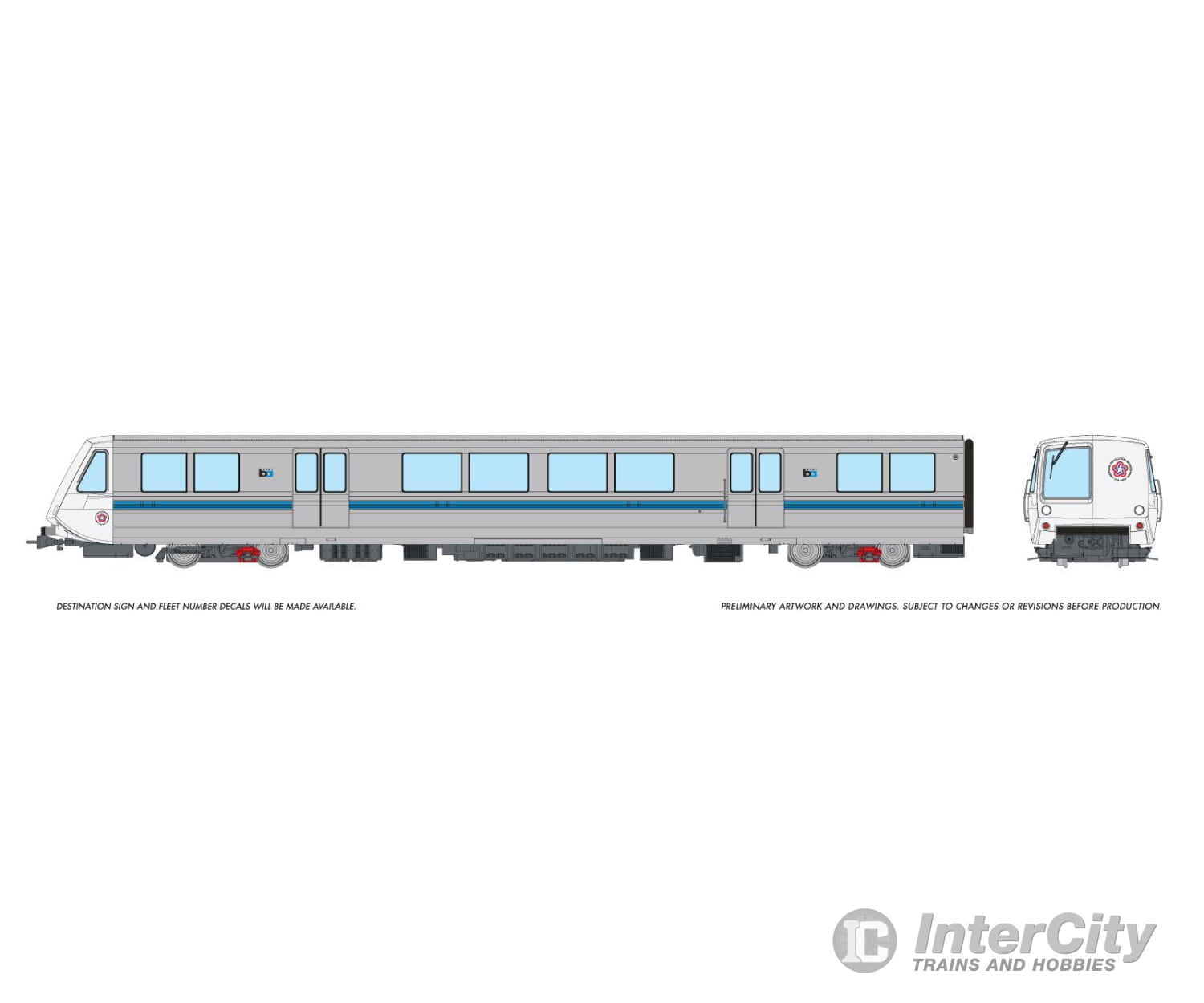 Rapido 204507 HO Bay Area Rapid Transit (DC/DCC/Sound): A-B-B-A Train - Bicentennial Logo Locomotives