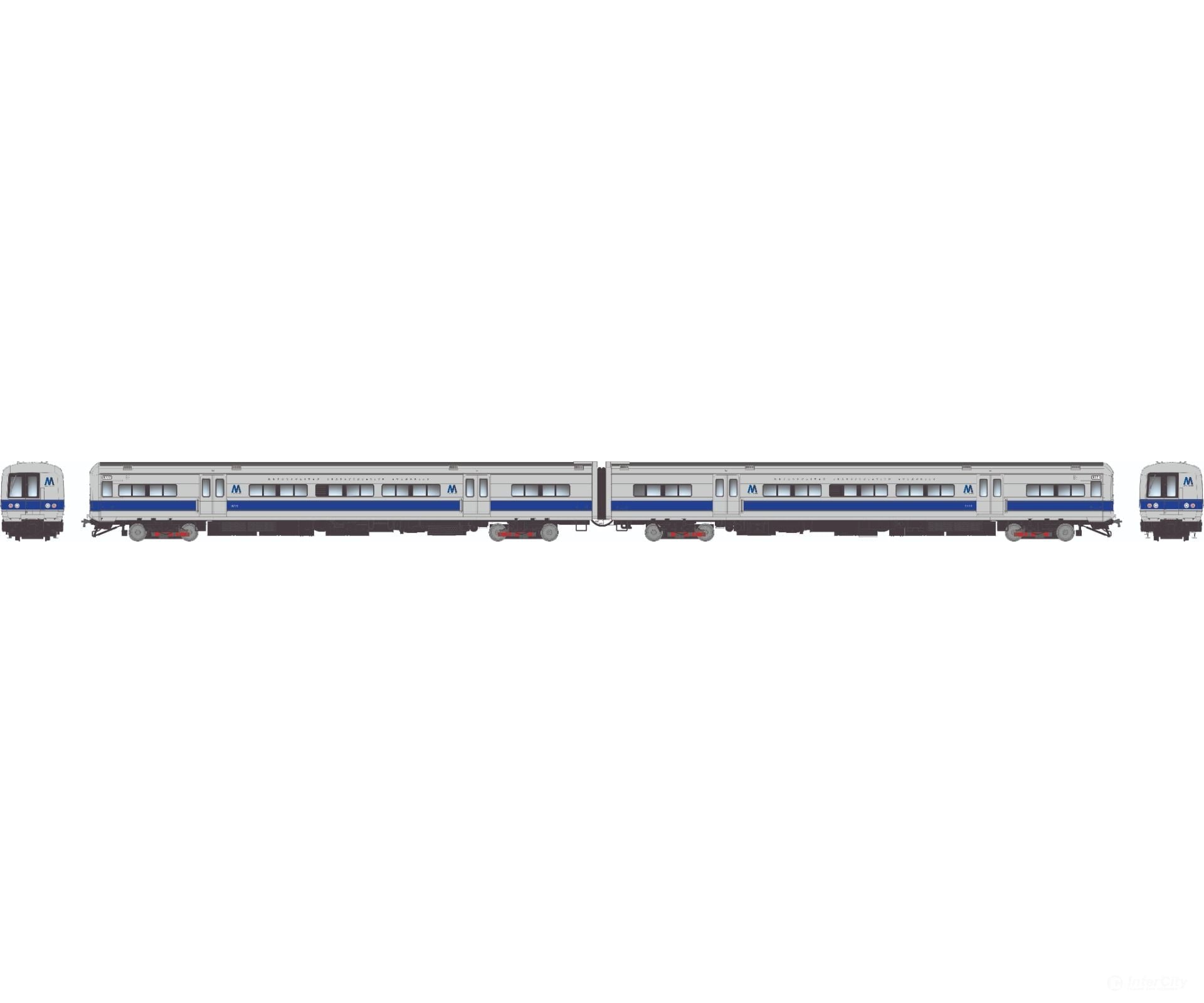 Rapido 207002 Ho Budd M3 Set (Dc/Silent): Lirr/Mta - Blue Stripe Scheme: #9825 + 9826 Locomotives