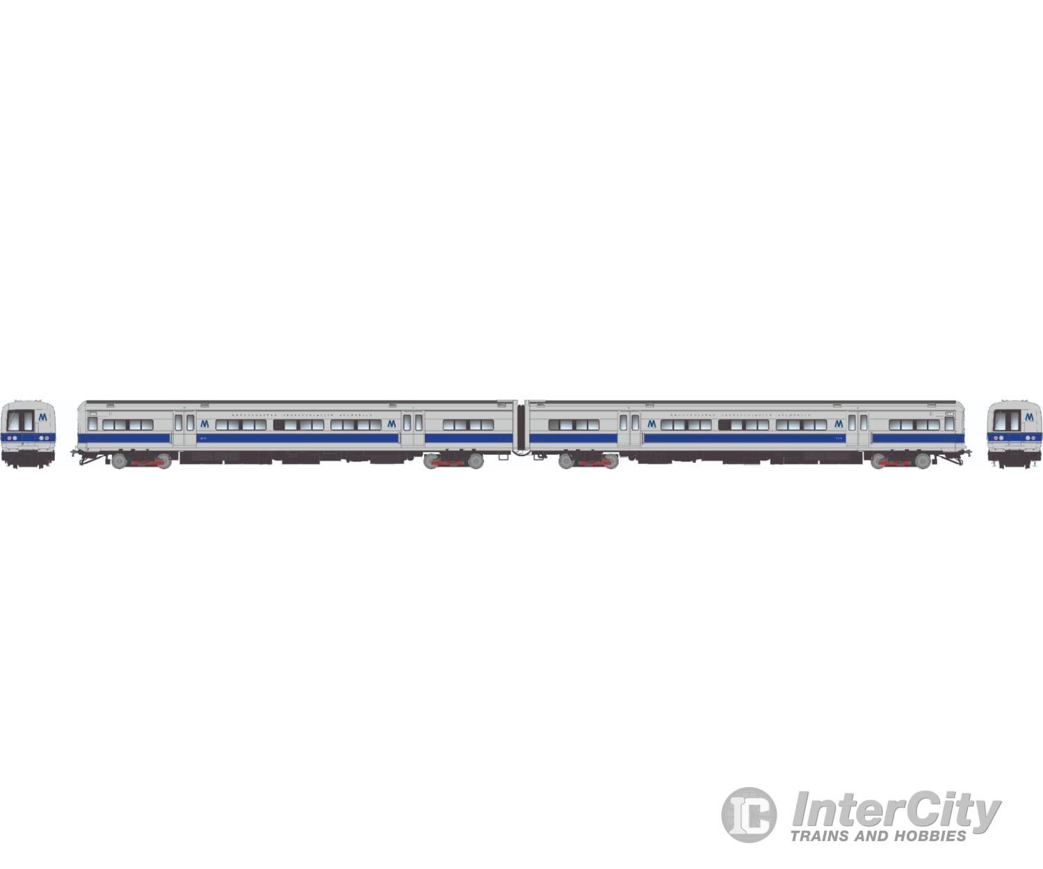 Rapido 207004 Ho Budd M3 Set (Dc/Silent): Lirr/Mta - Blue Stripe Scheme: #9837 + 9838 Locomotives