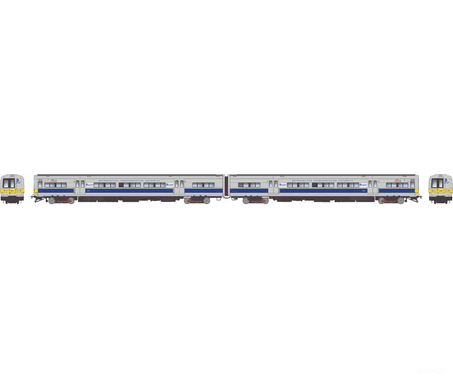 Rapido 207006 Ho Budd M3 Set (Dc/Silent): Lirr/Mta - Blue Stripe / Yellow Ends: #9803 + 9804