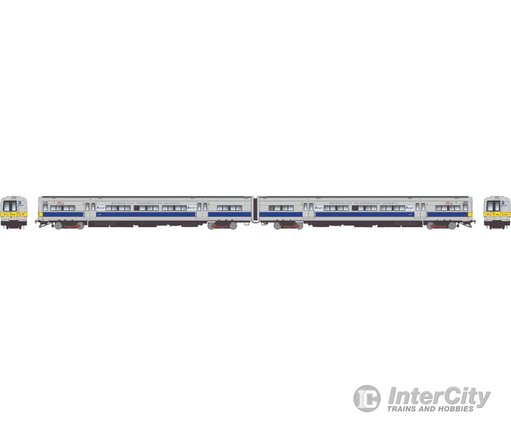 Rapido 207008 Ho Budd M3 Set (Dc/Silent): Lirr/Mta - Blue Stripe / Yellow Ends: #9869 + 9870