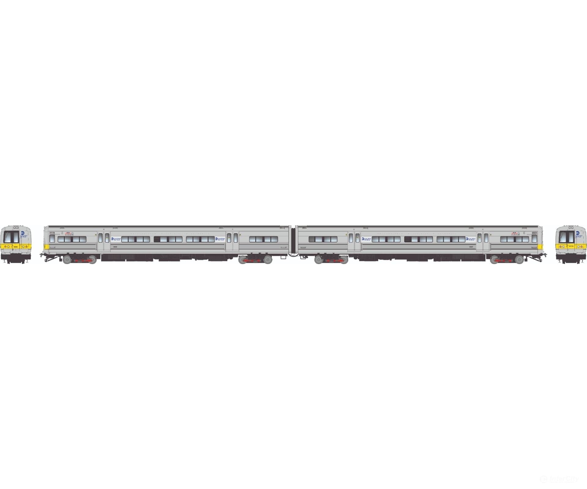 Rapido 207009 Ho Budd M3 Set (Dc/Silent): Lirr/Mta - No Stripe / Yellow Ends: #9841 + 9842