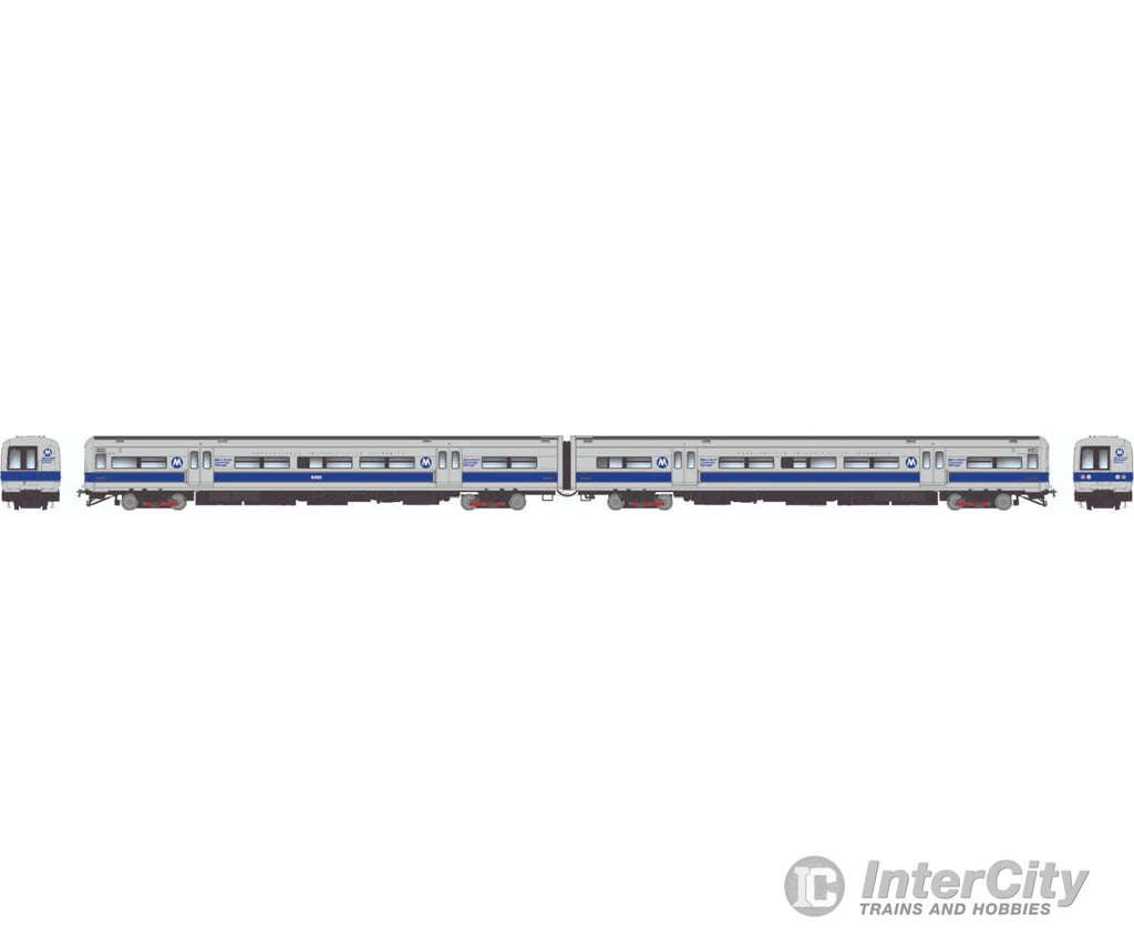 Rapido 207052 Ho Budd M3A Set (Dc/Silent): Mncr - Blue Stripe Scheme: #8004 + 8005 Locomotives