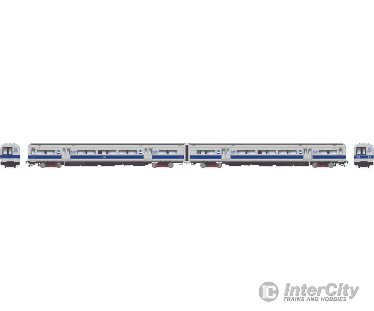 Rapido 207052 Ho Budd M3A Set (Dc/Silent): Mncr - Blue Stripe Scheme: #8004 + 8005 Locomotives