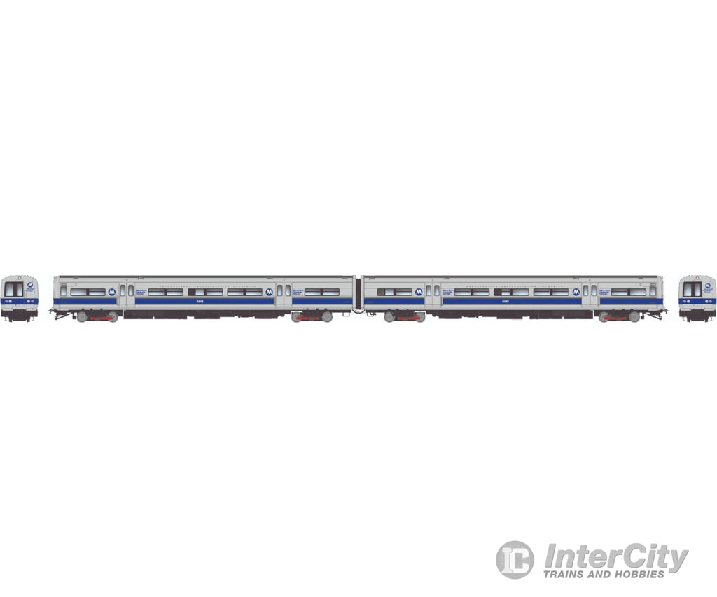 Rapido 207055 Ho Budd M3A Set (Dc/Silent): Mncr - Blue Stripe W/ Headlight: #8046 + 8047 Locomotives