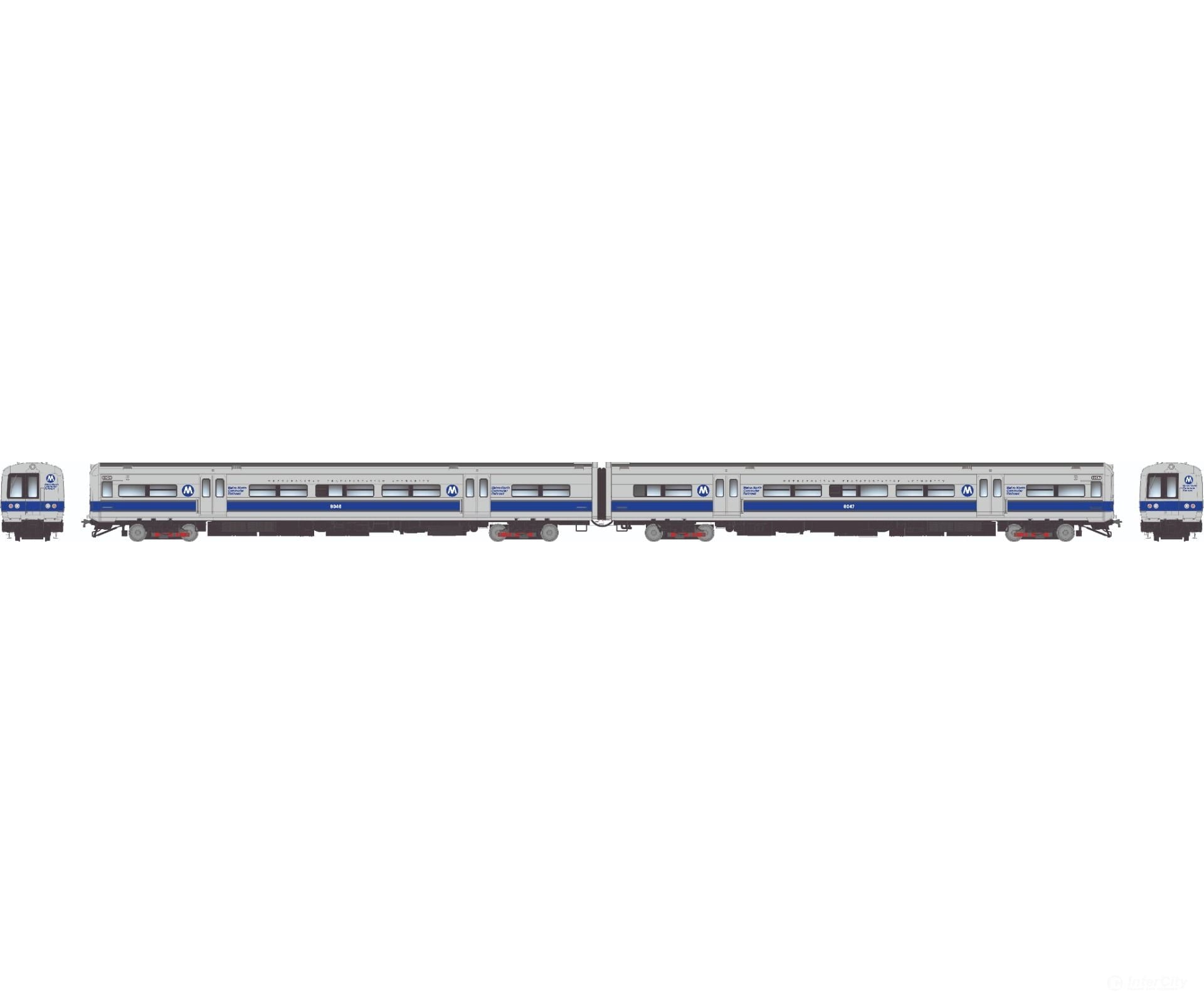 Rapido 207056 Ho Budd M3A Set (Dc/Silent): Mncr - Blue Stripe W/ Headlight: #8066 + 8067 Locomotives