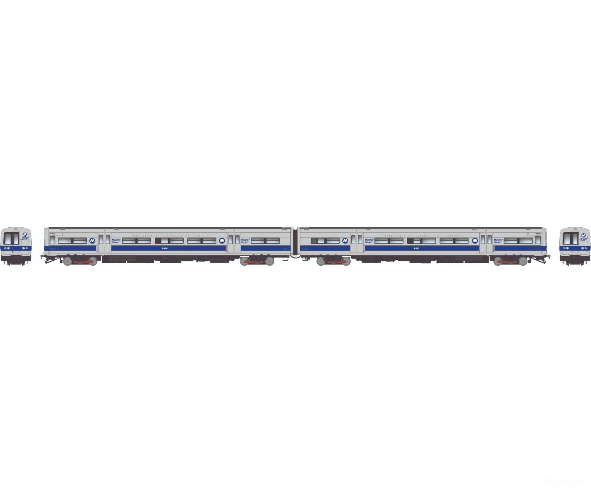 Rapido 207058 Ho Budd M3A Set (Dc/Silent): Mncr - Blue Stripe W/ Headlight: #8130 + 8131 Locomotives