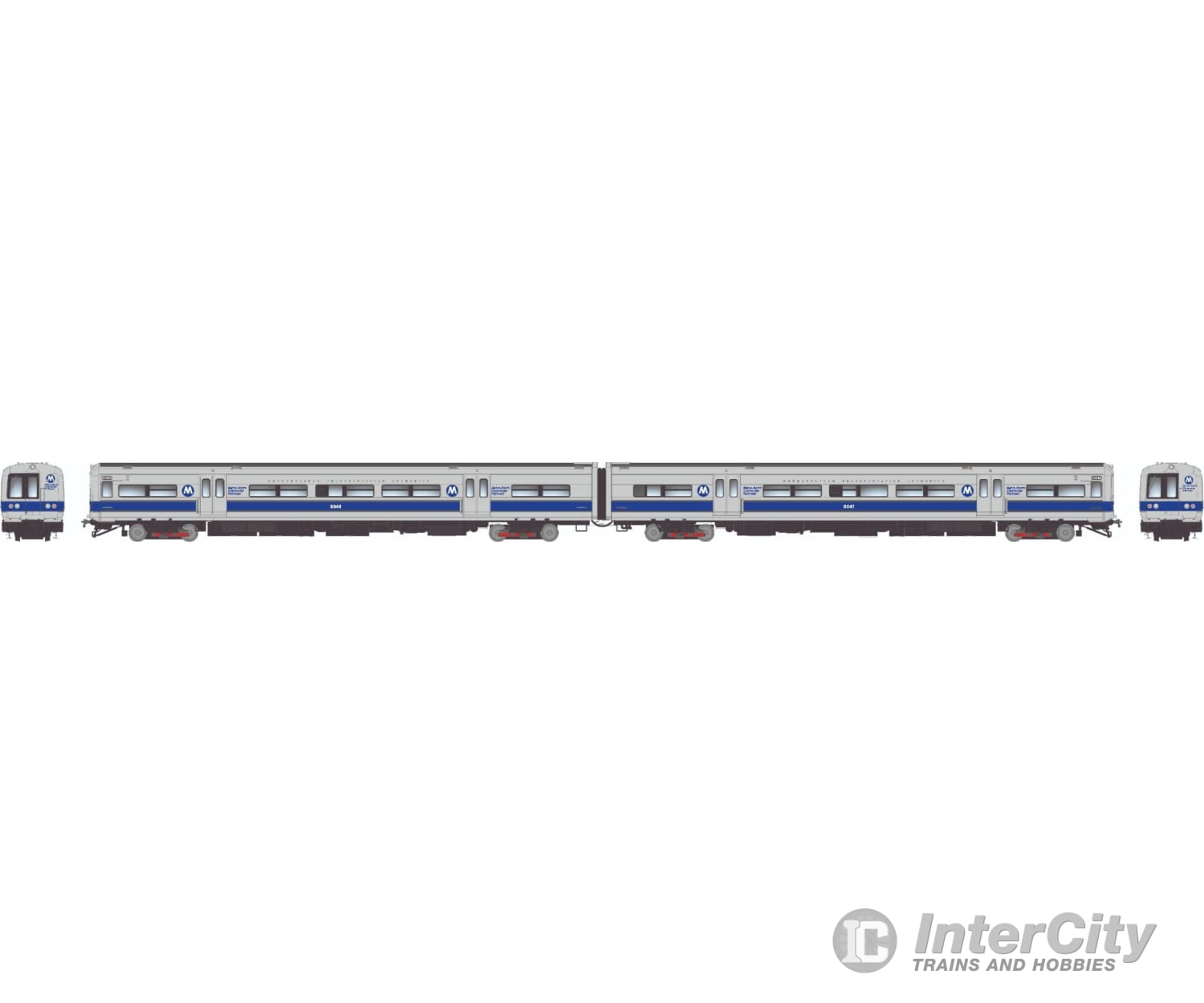 Rapido 207058 Ho Budd M3A Set (Dc/Silent): Mncr - Blue Stripe W/ Headlight: #8130 + 8131 Locomotives