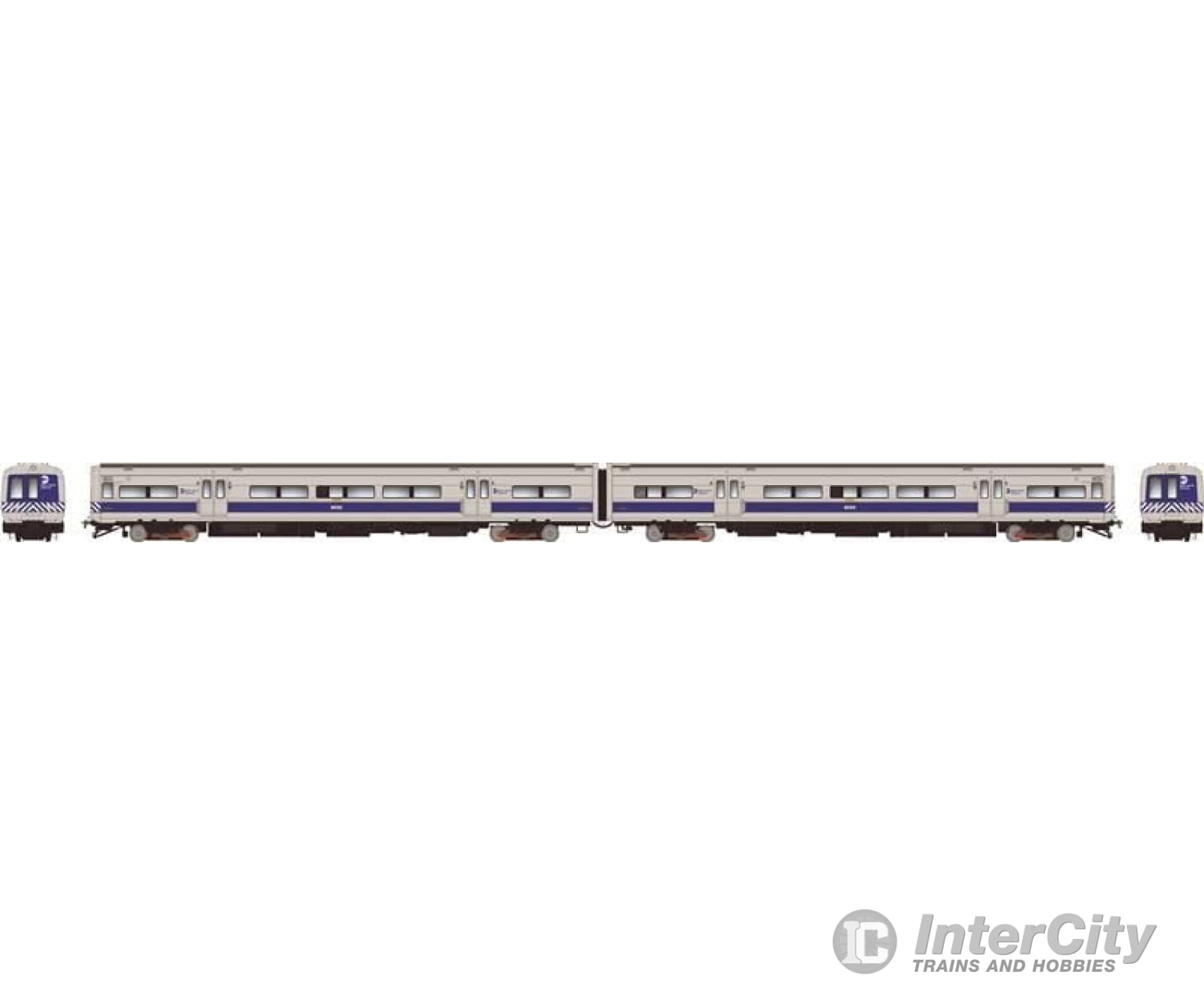 Rapido 207059 Ho Budd M3A Set (Dc/Silent): Mncr - Striped Ends W/ Headlight: #8006 + 8007