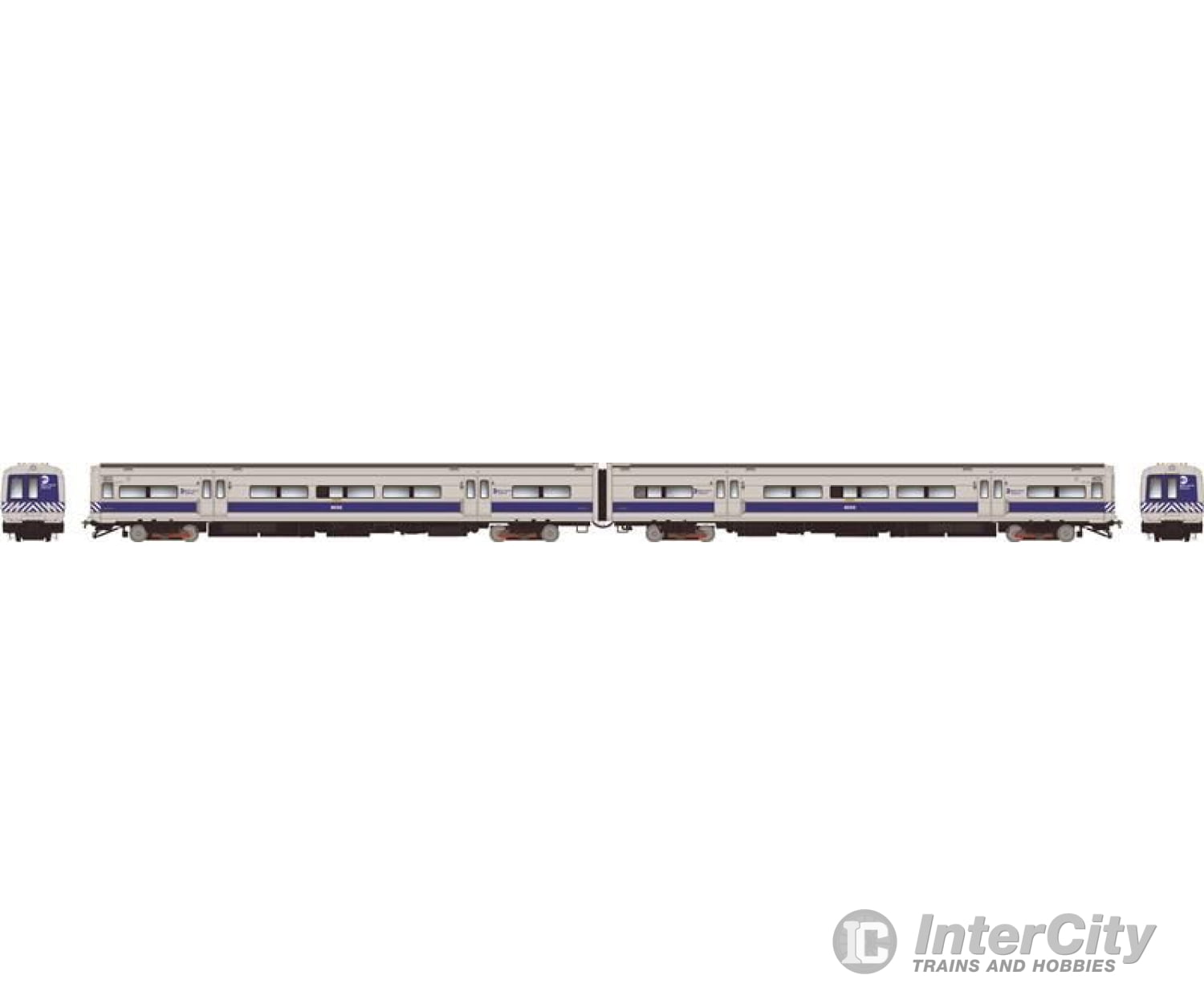 Rapido 207061 Ho Budd M3A Set (Dc/Silent): Mncr - Striped Ends W/ Headlight: #8062 + 8063