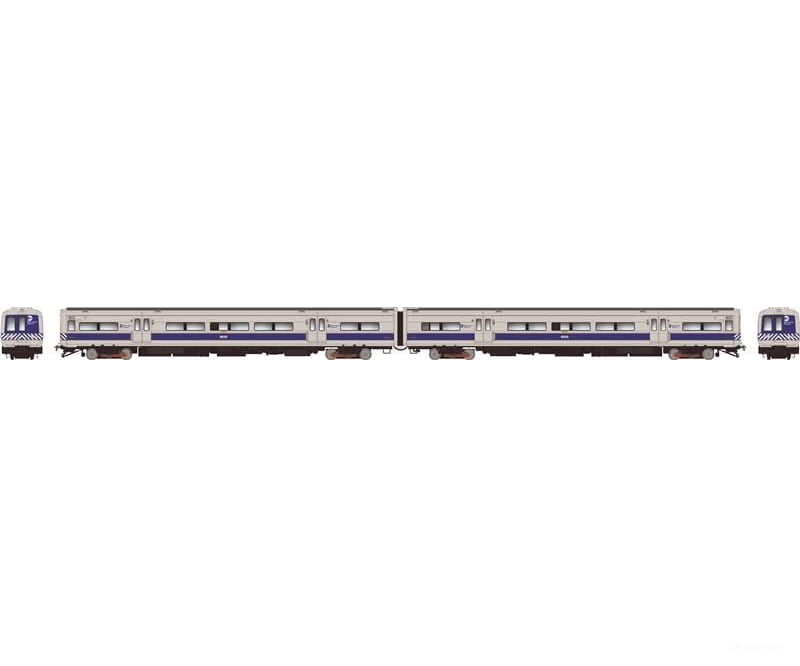 Rapido 207062 Ho Budd M3A Set (Dc/Silent): Mncr - Striped Ends W/ Headlight: #8132 + 8133