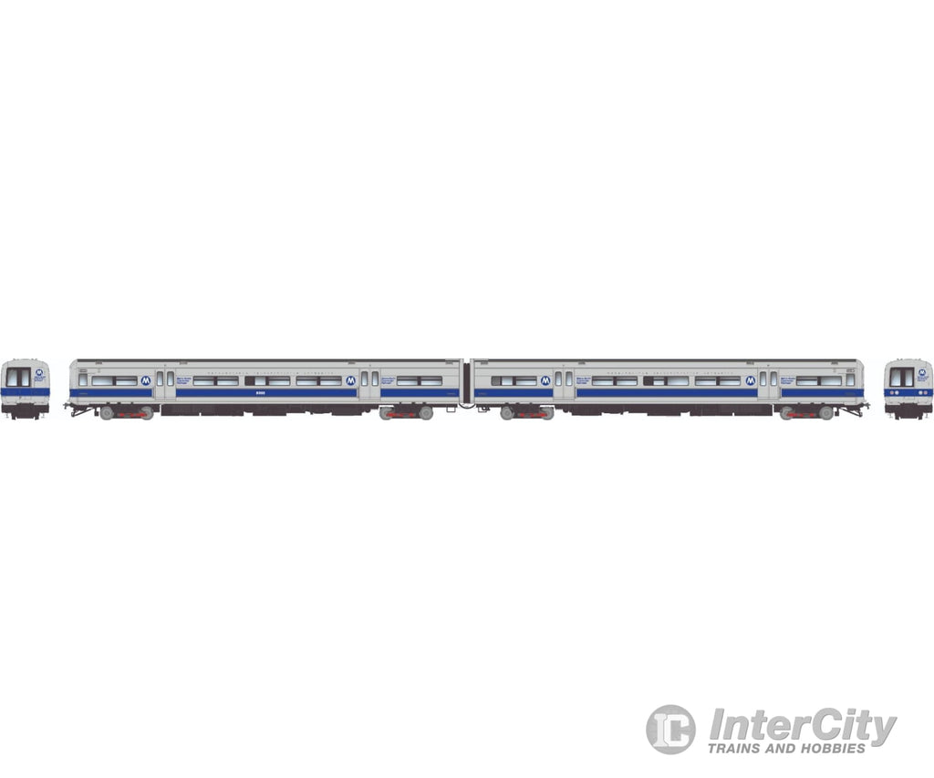 Rapido 207551 Ho Budd M3A Set (Dc/Dcc/Sound): Mncr - Blue Stripe Scheme: #8000 + 8001 Locomotives