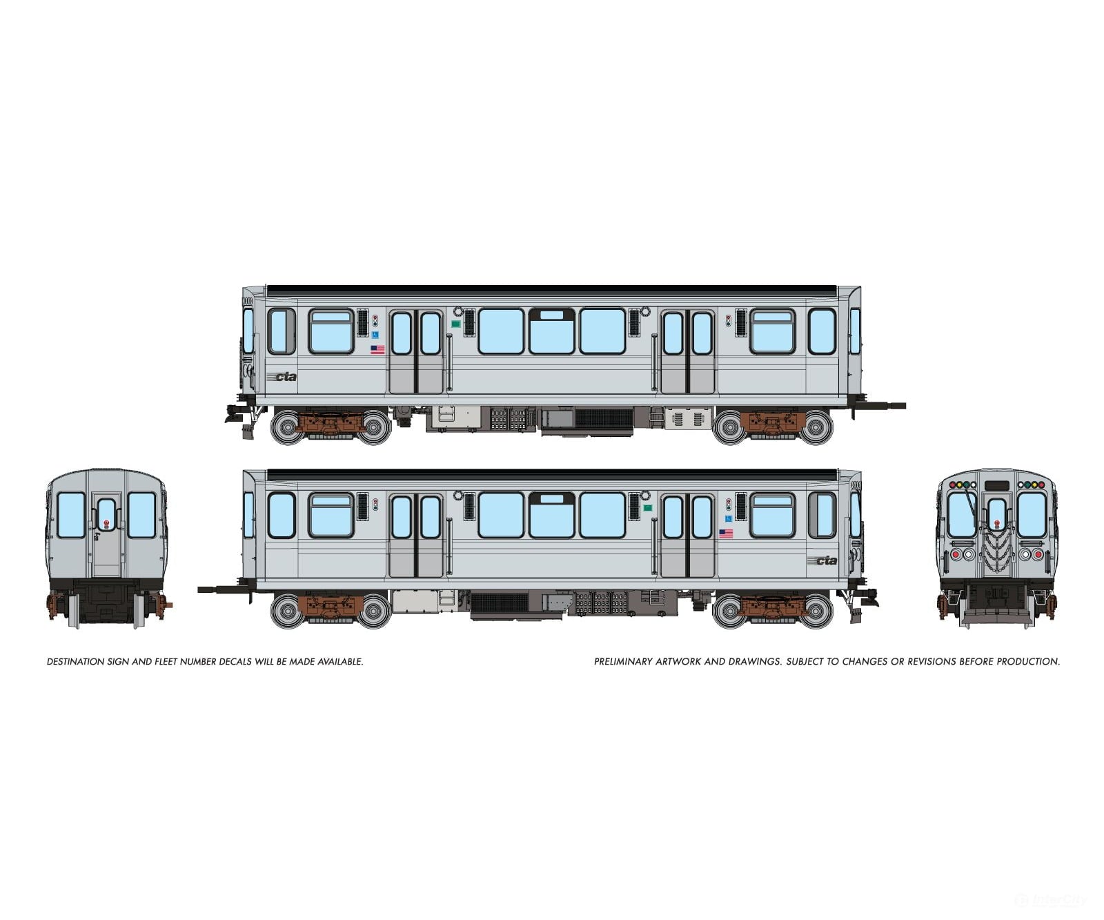 Rapido 208508 HO CTA 2600-series L (DC/DCC/Sound): Speedlines Logo Scheme: #3045 + 3046 Locomotives