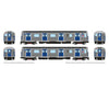Rapido 209004 HO R32 ’Brightliner’ Subway 2-Car Set (DC/Silent): NYCTA - TA Logo: TT West End Local Locomotives