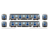 Rapido 209005 HO R32 ’Brightliner’ Subway 2-Car Set (DC/Silent): NYCTA - TA Logo: D 6th Ave Locomotives