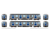 Rapido 209309 HO R32 ’Brightliner’ Subway 2-Car Set (Unpowered): NYCTA - M Logo: B Ave of Americas Exp Locomotives