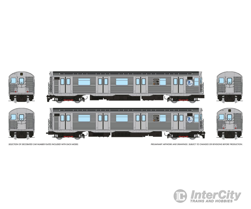 Rapido 209316 HO R32 ’Brightliner’ Subway 2-Car Set (Unpowered): MTA: J Jamaica / Nassau St Locomotives