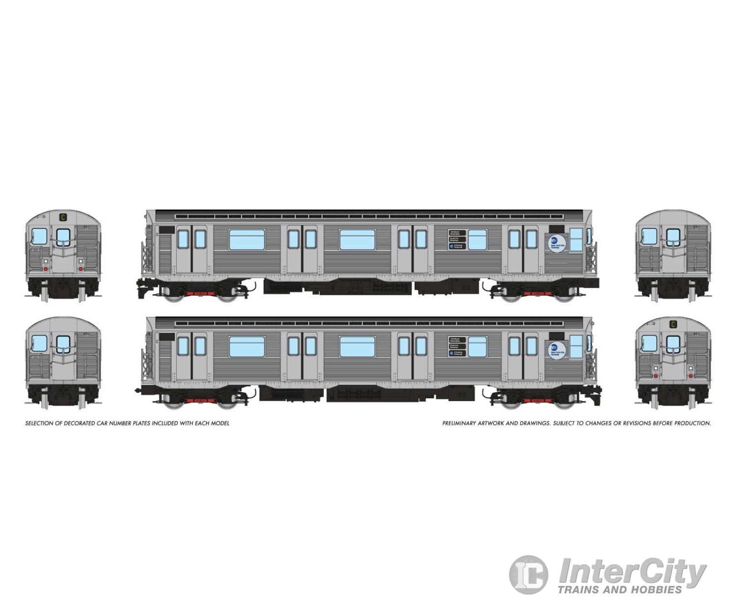 Rapido 209514 HO R32 ’Brightliner’ Subway 2-Car Set (DC/DCC/Sound): MTA: C 8th Ave/Fulton Locomotives