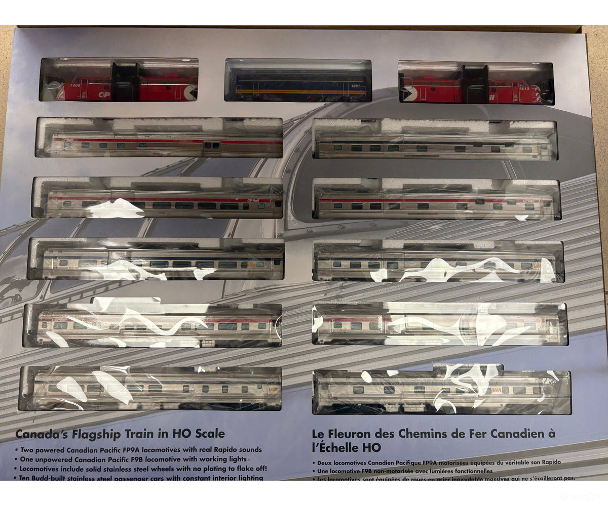Rapido 210005 HO The Canadian 13 Piece Set CP/VIA MIX A-B-A Locos and 10 Passenger Cars (Fully Lighted) RARE Canadian