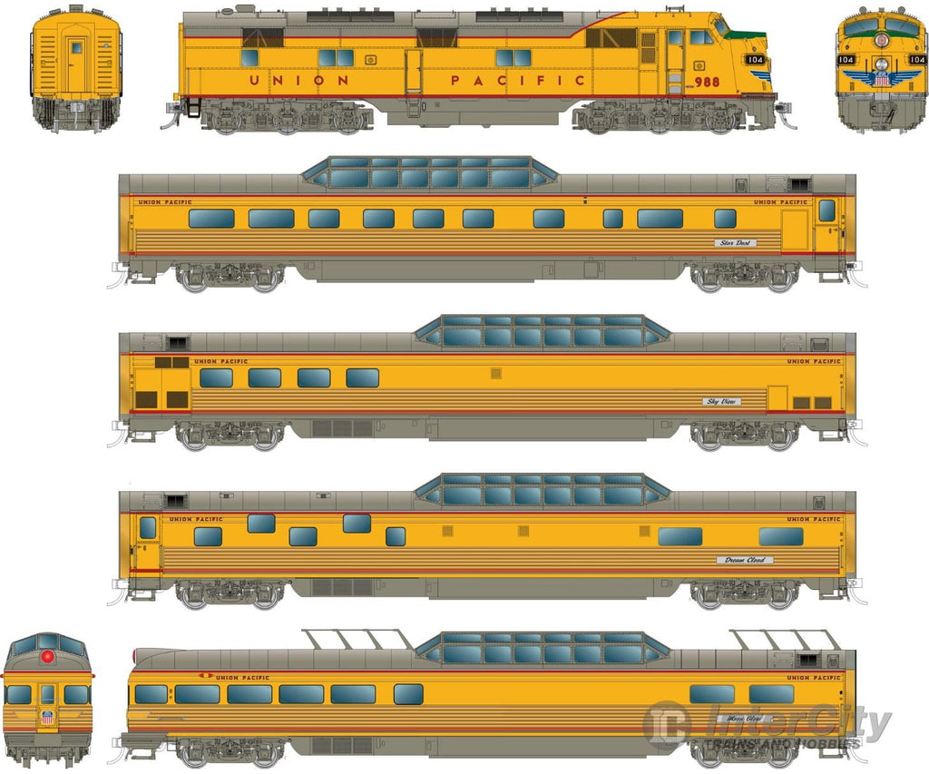 Rapido 210012 HO EMD Train of Tomorrow (DC/Silent): Union Pacific Set Locomotives