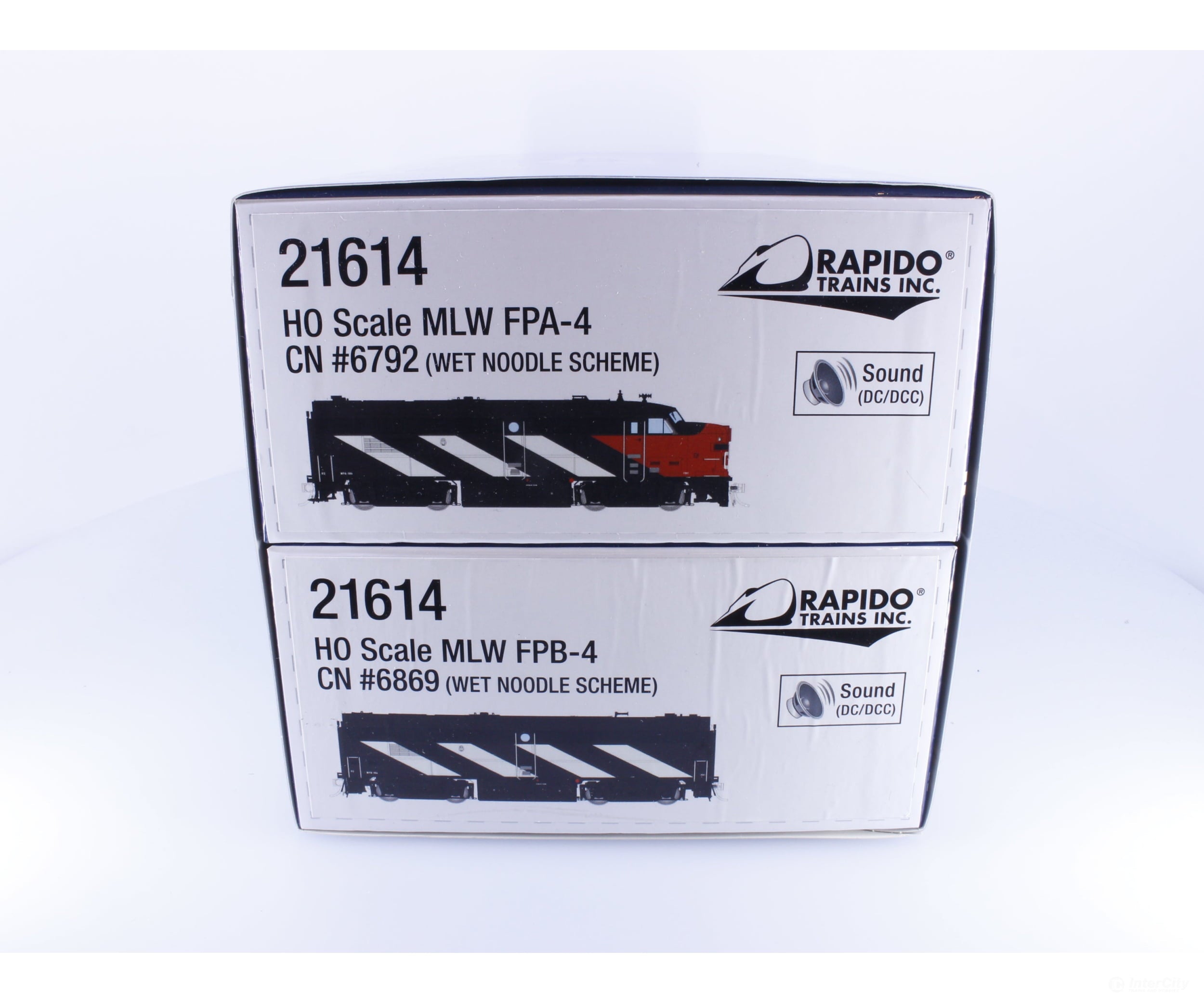Rapido 21614 HO MLW FPA-4 and FPB-4 Diesel Locomotives Wet Noodles Canadian National (CN) 6792/6869 DCC & Sound
