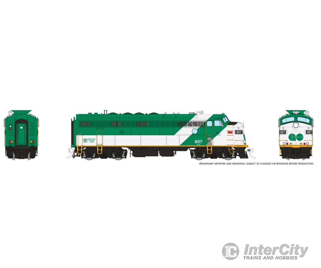 Rapido 222552 HO APCU (DC/DCC/Sound): GO - Green & White Late Font: #907 Locomotives