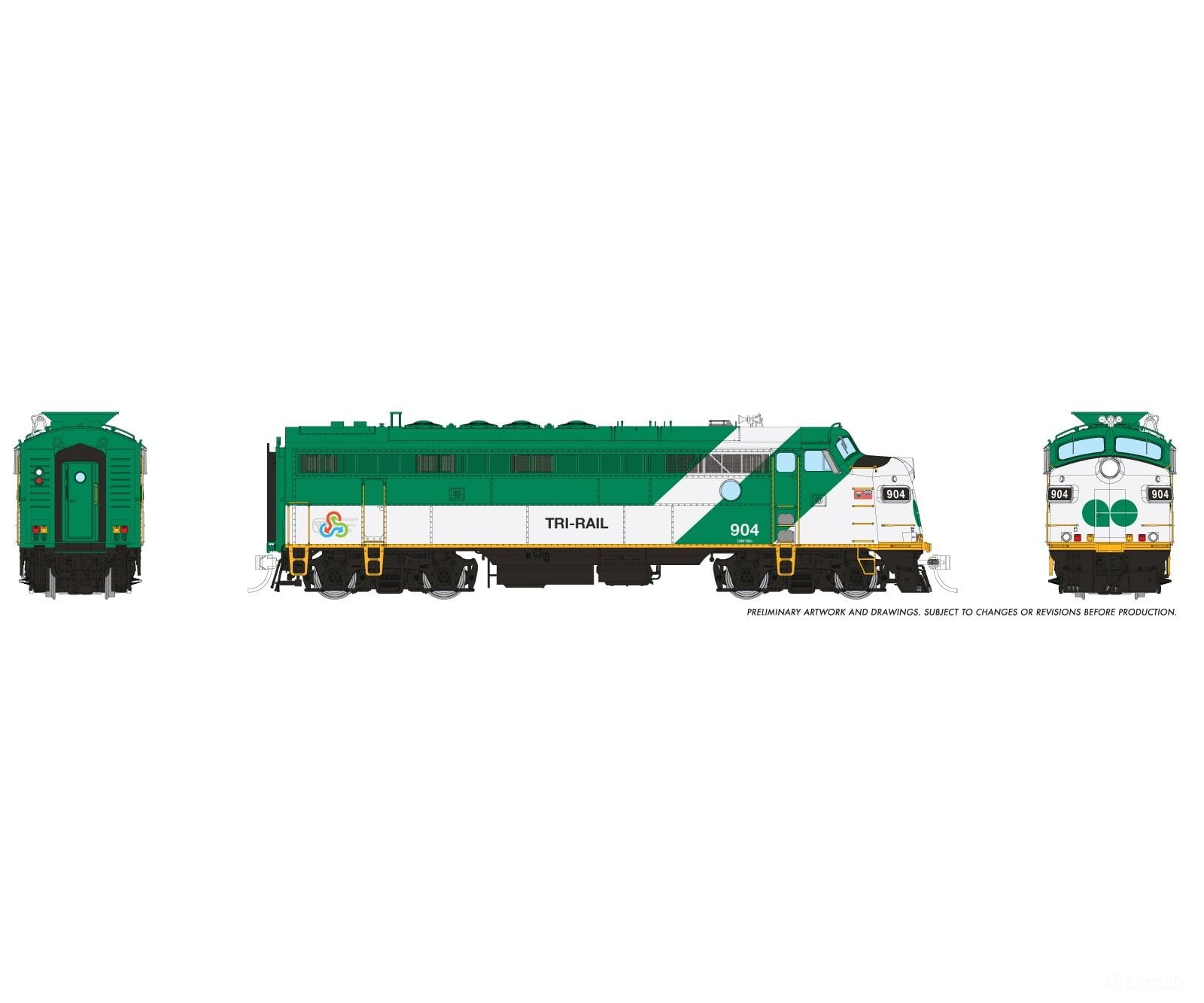 Rapido 222553 HO APCU (DC/DCC/Sound): Miami TriRail: #904 Locomotives
