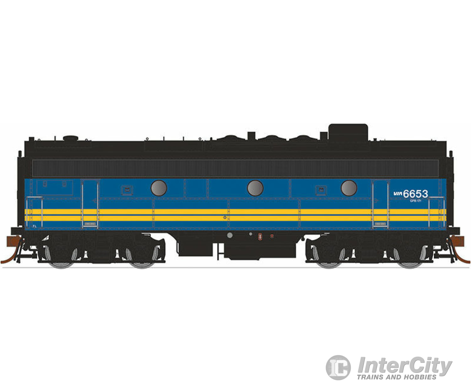 Rapido 223517 Ho Gmd F9B - Loksound & Dcc -- Via Rail Canada 6652 (Blue Yellow Black) Locomotives