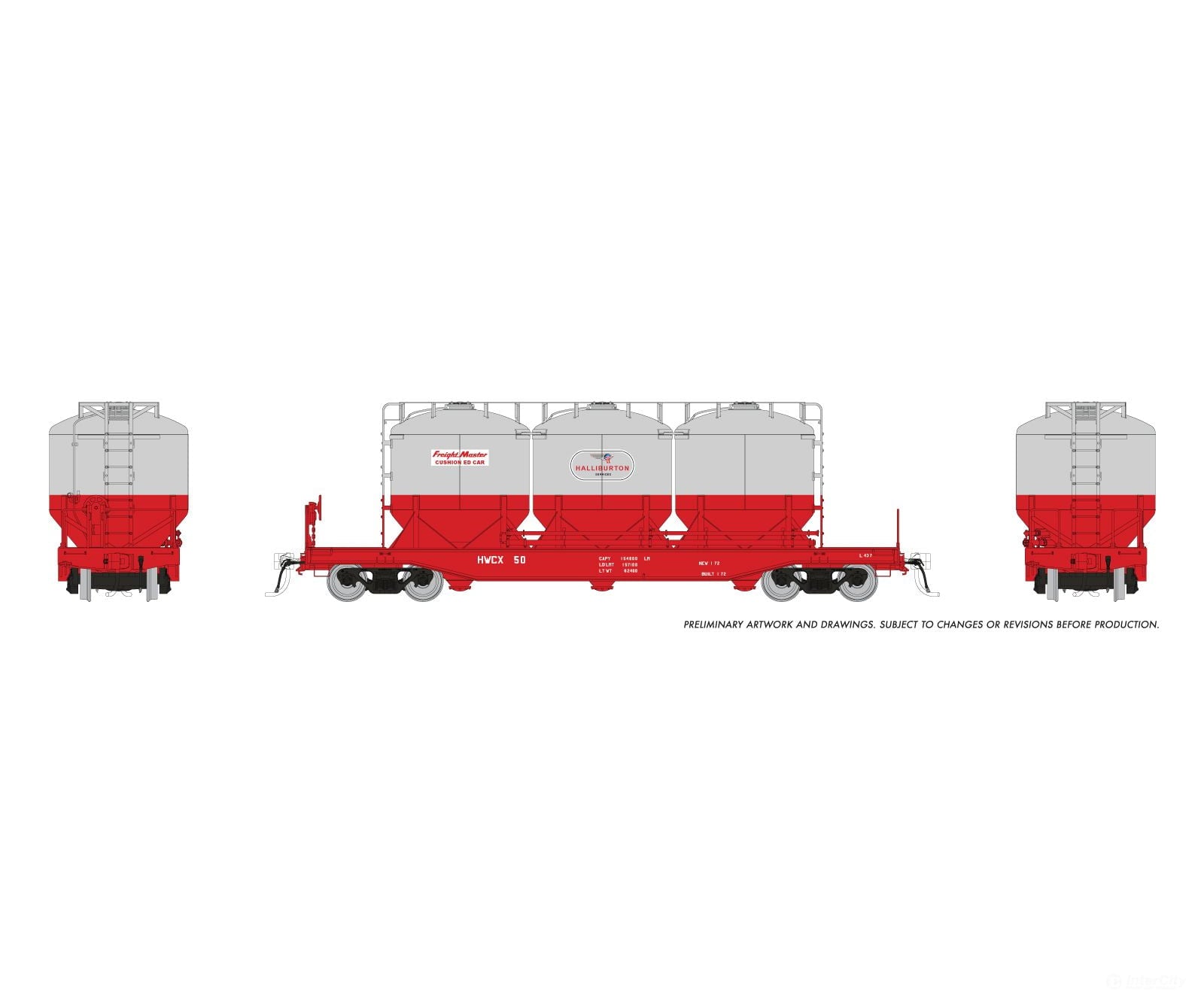 Rapido 224001A HO Halliburton Cement Car: 1960s Scheme: Single Car